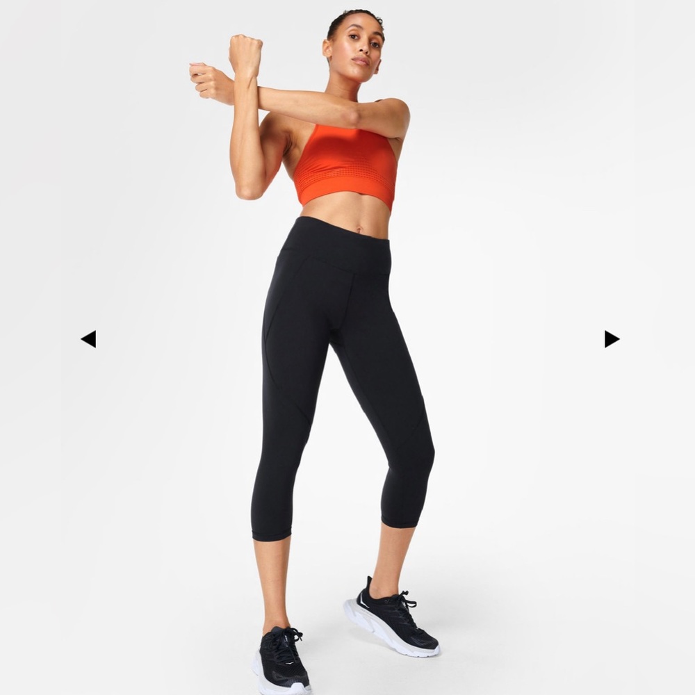 SWEATY BETTY black All Day Crop Leggings size XS MSRP $88 - Picture 1 of 7